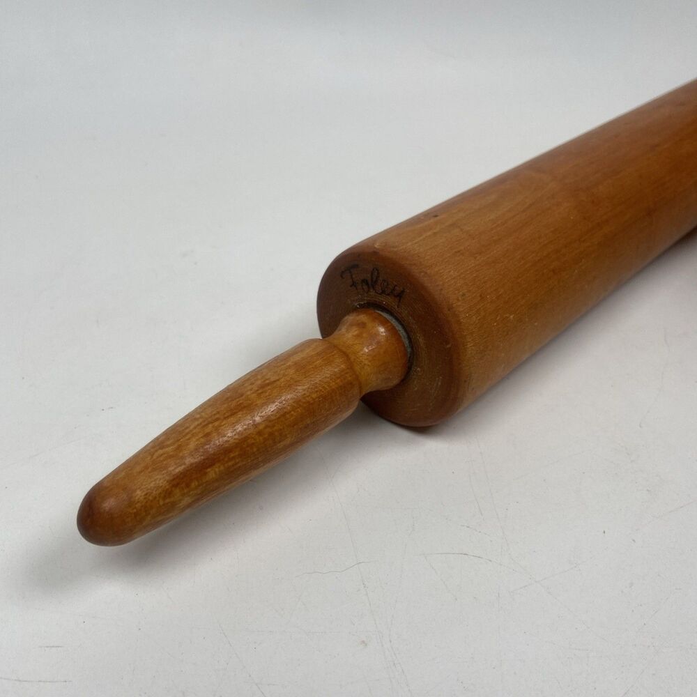 Vintage Foley Rolling Pin 16” Solid Wood Farmhouse Rustic Kitchen Baking Decor